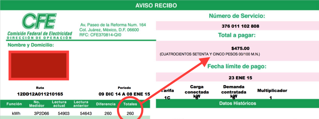 Recibo de Luz CFE